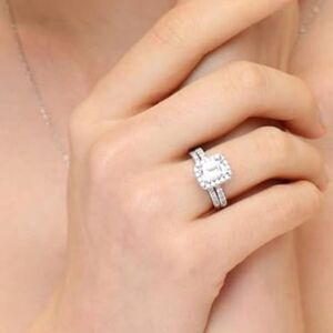 Emerald Cut Engagement Ring Band Stack